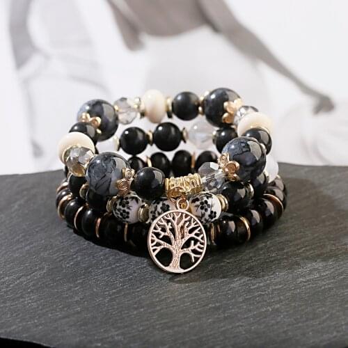 Charm Bracelet Femme Tree Of Life Valentines Day Gift Personality Fashion Jewelry Beads Bracelets For Women Boho Womens Pulsera