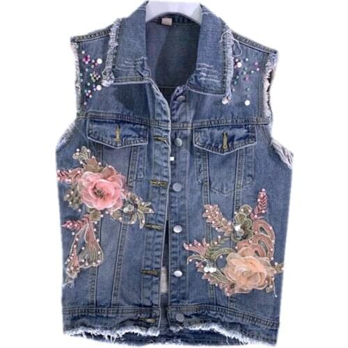 Sleeveless Women Denim Vests Spring Summer Plus Size Fashion Casual Tops Korean Style Female Waistcoat Jeans Short Jacket Female