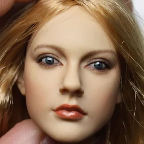 1/6th KUMIK Female Head Sculpt Blonde Hair F Action Figure Model Toy 13-12