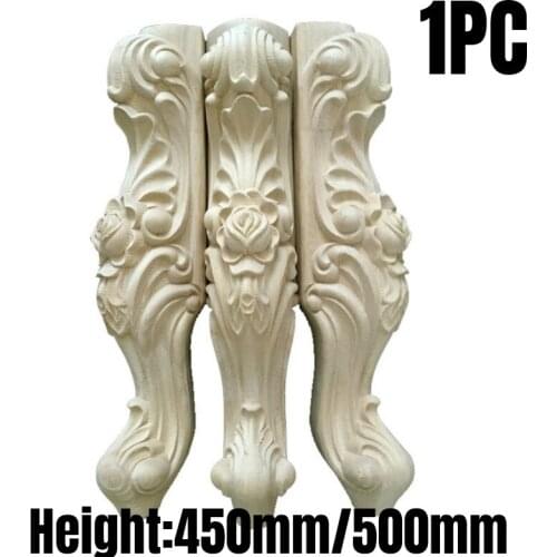 1PC Solid Wood Furniture Legs Feet Replacement For Sofa Couch Coffe Tea Table Cabinet Furniture Carving TV Stands 450/500mm