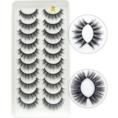 10Pairs 3D Mink False Eyelashes Natural Thick Long Eye Lashes Wispy Makeup Beauty Extension Tools Soft Fake Eyelash