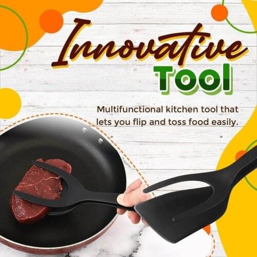 2 In 1 Grip Flip Tongs Egg Tongs French Toast Pancake Egg Clamp Omelet Accessories