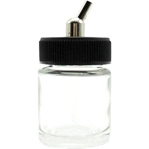 22cc Air Brush Transparent Empty Glass Paint Bottle Box Jar with Metal Connector Airbrushing Accessories