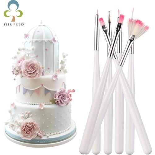 3/7 pcs Fondant Cake Painting Brush Decorating Painting Dusting Promotion Icing Pastry Cake Pen Brush DIY Sugar craft Tool ZXH