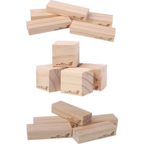 5pcs Rustic Wood Place Card Holders Wedding Table Number Name Card Restaurant Menu Holders Photo Message Display Tool