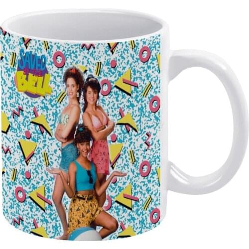 Saved by The Bell Girls White Mug 11 Oz Funny Ceramic Coffee/Tea/Cocoa Mug Unique Gift Saved by The Bell Salvados Por La Campana