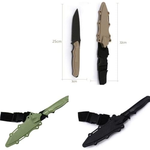 Safe 1: 1 Rubber Knife Military Training Enthusiasts CS Cosplay Toy Sword First Blood Props Dagger Model