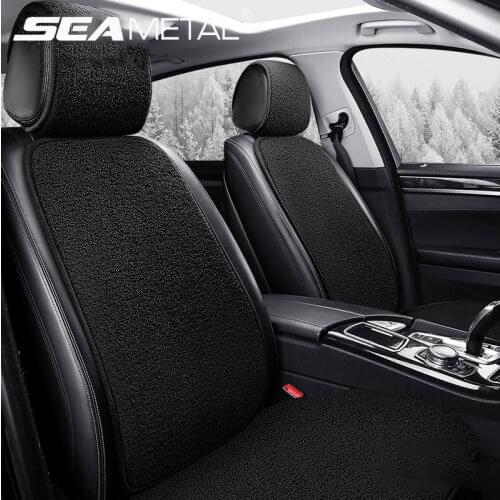 Artificial Plush Car Seat Cover Autumn Winter Seats Cover Interior Keep Warm Seat Cushion Chair Protection Mats Automotive Goods