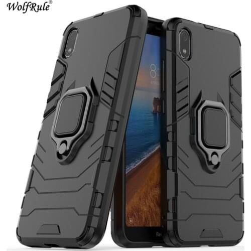 For Xiaomi Redmi 7A Case Redmi 6 Phone Bumper Finger Ring Holder Armor Anti-Knock Hard Back Phone Case For Xiaomi Redmi 7A Cover