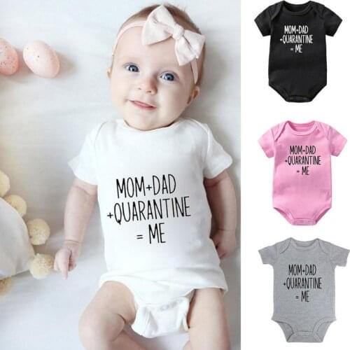 Baby Cotton Short Sleeve Funny Newborn Baby Crawling Clothes Boy Baby Letter Clothes Girl Print Set Birth Crawling Baby 0-9M