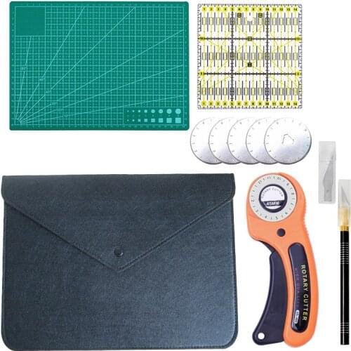 DIY Sewing Kit Set Clothing Sewing Tools Hand Cutting Knife Set Patchwork Cloth Knife Patchwork Ruler Leathercraft Sewing Tool