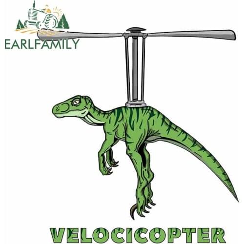 EARLFAMILY 13cm x 11.9cm for Velocicopter Decal Funny Car Stickers Windshield Air Conditioner Waterproof Car Door Protector