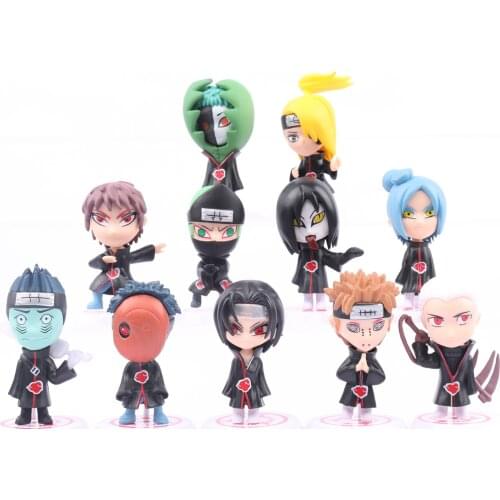 11PCS Naruto Doll Kawaii Action Figure Anime Figure Anime Childrens Gifts Naruto Konan Pain Uchiha Itachi Orochimaru