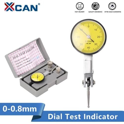 XCAN Dial Indicator 0-0.8mm Lever Test Indicator Magnetic Base Stand Holder Measuring Instruments 0.01mm Dial Gauge