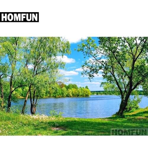 HOMFUN Paint With Diamond Embroidery "Landscape nature" Diamond Painting Full Square Round Picture Of Rhinestone Decor A01202