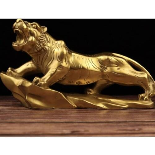 China seiko brass Mountain climbing tiger crafts statue