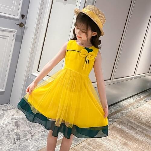 Girls Summer Dress 2021 New Childrens Clothing Cute Bow Baby Girl Princess Dresses Kids Clothing 3 4 5 6 7 8 9 10 11 12 Years