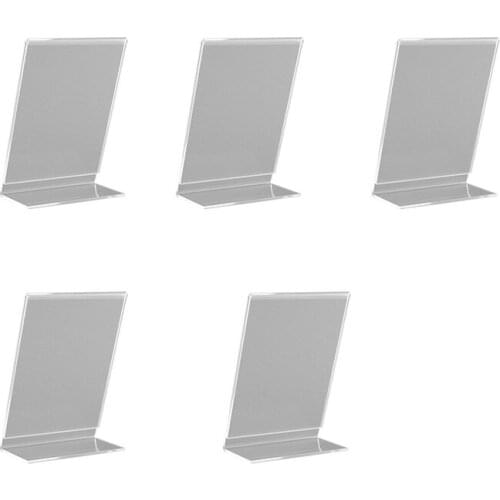 Best 5Pcs Office Acrylic A6 Display Leaflet Stands Counter Plastic Message Board Menu COLLEGE Holder for Business Poster