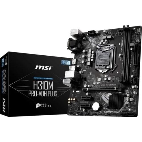 MSI ProSeries Intel Coffee Lacquer H310 LGA 1151 DDR4 D-Sub DVI Nc-110p Graphics Micro ATX Motherboard (h310M PRO-VDH Plus)