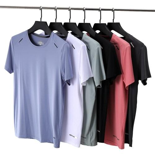 Mans T-Shirt High Quality Nylon+Spandex Quick-Dry Running T-Shirt Fitness Training T Shirt Gym Sportswear Sports Shirts Tops