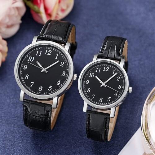 Mens and Womens Watch Simple Korean Casual Waterproof Female And Male Student All-match Alloy Quartz Leather Couples Watch