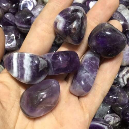 Natural Polished Dream Amethyst Quartz Crystal Stone Irregular Tumbled Stone