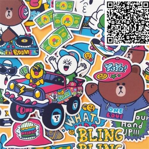 New 20 Pcs Tiaobi Xiong DIY Decal Mobile/PC car phone Self Adhesive Scrapbooking Stickers Car Sticker Wedding Decoration