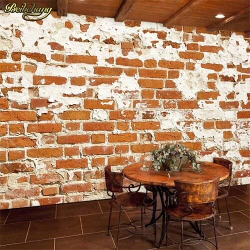 Beibehang Simple personality retro red brick wall stereo wallpaper coffee shop leisure bar milk tea shop creative nostalgia wall
