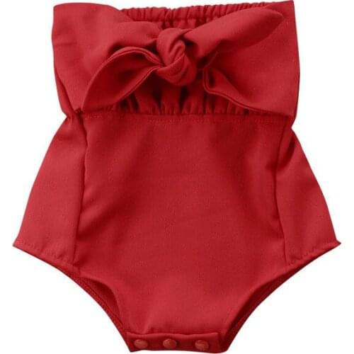 Baby Girls Clothes Off Shoudler Bodysuit Summer Sleeveless Baby Clothing Bodysuits Newborn to 24 Months