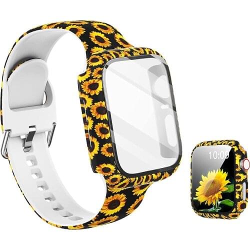 Leopard Print Bracelet Apple Strap 44mm 40mm 42mm 38mm Silicone Bracelet Printed Iwatch Series 6 5 4 3 Accessories Watch Band