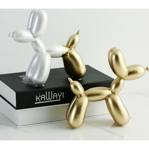 NORDIC ELECTROPLATING ART RESIN BALLOON DOG DECORATION MODERN CREATIVE SCULPTURE ANIMAL HOME DECORATION SMALL DECORATION