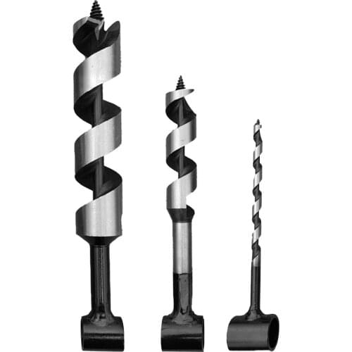 1"x12" Wood Auger Drill Bit Hand Tool for Bushcraft Backpack Camping Woodworking Wood Drill Black