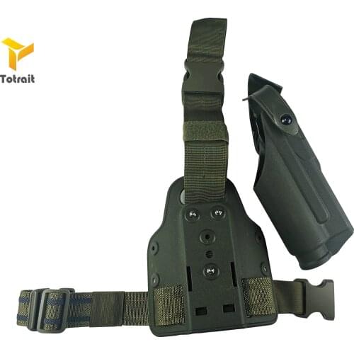 Totrait Tactical Leg Gun Holster Glock 17 18 19 22 23 31 Hunting Outdoor Light Bearing glock Holster black/green/sand