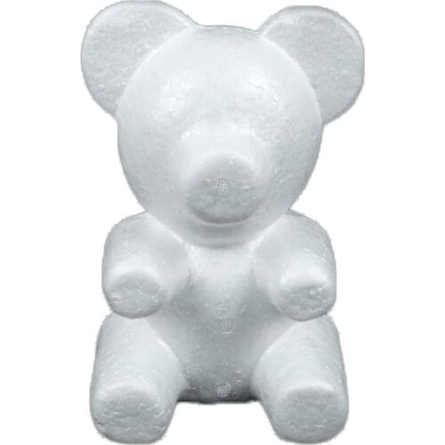2019 Diy Party Decorations 1pcs DIY Craft Toy White Foam Bear Polystyrene Styrofoam Modelling Rose Bear Embryo Foam Core Valent