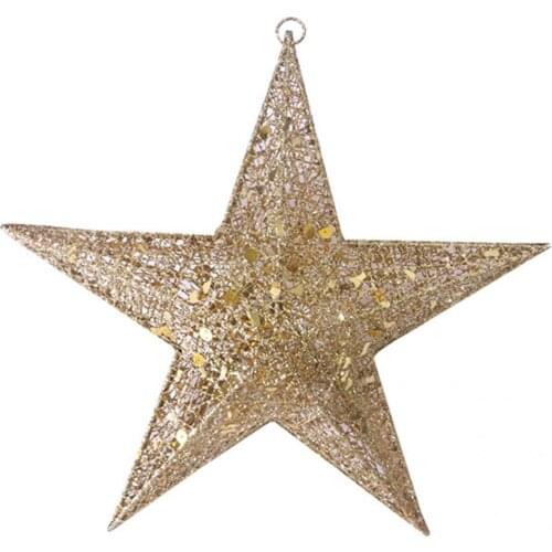 Wrought Iron Universal Tree Decoration Star Hanging Ornaments No Burrs Star Hanging Embellishments Shiny for Party