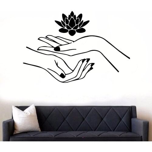 Fun Hand Yoga Family Wall Stickers Mural Art Home Decor For Living Room Company School Office Decoration Decal Mural