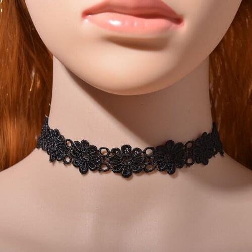 2021 The New Korean Simple Fashion Sweet Style Elf Girl Lace Necklace Flower Choker Clavicle Chain Necklace Women Jewelry