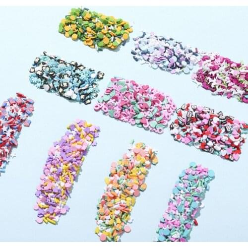 1Bag Multi-Shape Nail Slices Rhinestones DIY Slime 3D Polymer Slices Resin Making Charms For Nail Art Decoration Cute Designs