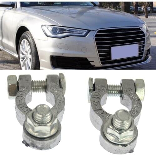 1 Pair Positive & Negative Cargo Type Tin Plated Brass Battery Connectors Replacement Auto Car Battery Terminals Clamp Electric