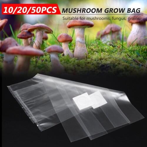 Mushroom Strain Growing Bag 10/20/50PCS Edible Fungus Cultivation Bag Horticultural Planting Bag PVC High Temperature Resistant
