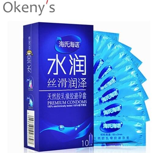 10pcs/Lot Ultra Thin Natural Latex Condoms Penis Sleeve Dotted Ribbed Condom Safer Contraception for Men Lubricating Adult Toys