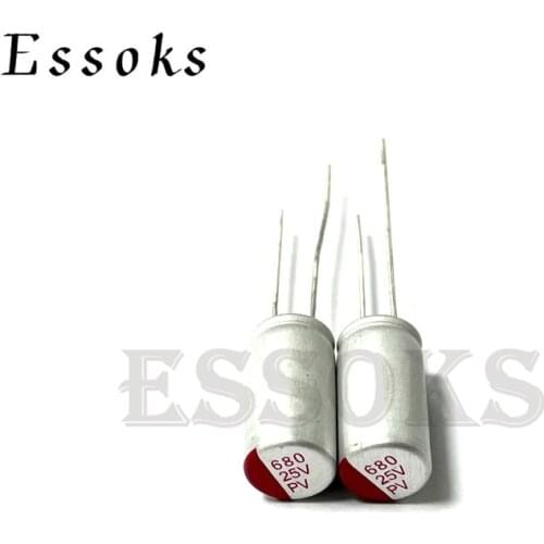 10pcs 25V 680uF 8X15 10X12 mm Super Low ESR 25V680uF For Motherboard Solid Capacitor Capacitors