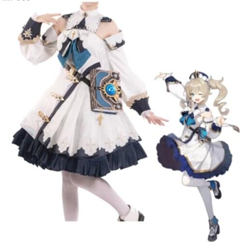 Anime Genshin Impact Barbara Gunnhildr Cosplay Costume Halloween Uniform Suit Women Dress