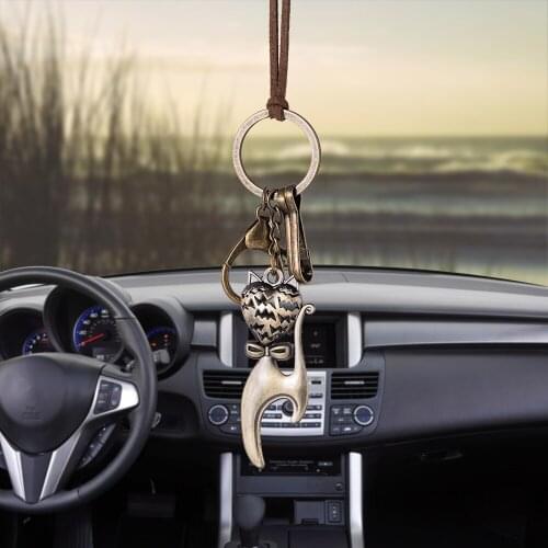 BEMOST Car Pendant Ornament Auto Creative Moving Head Lady Cat Cats Automobiles Interior Decoration Decor Car Accessories Gifts