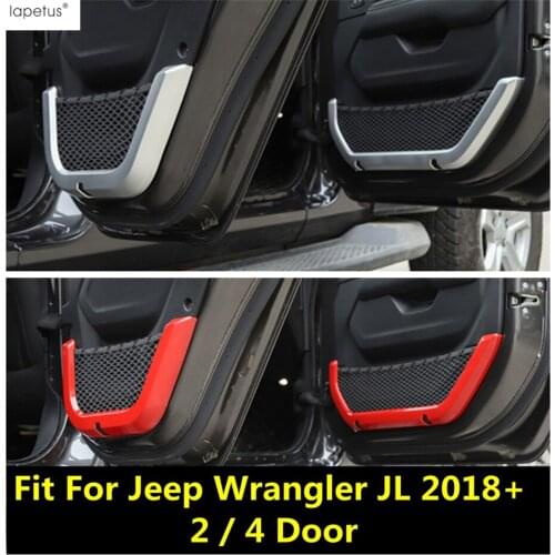 Lapetus Accessories For Jeep Wrangler JL 2 / 4 Door 2018 2019 2020 Inner Door Handle Armrests Storage Box Container Net Cover