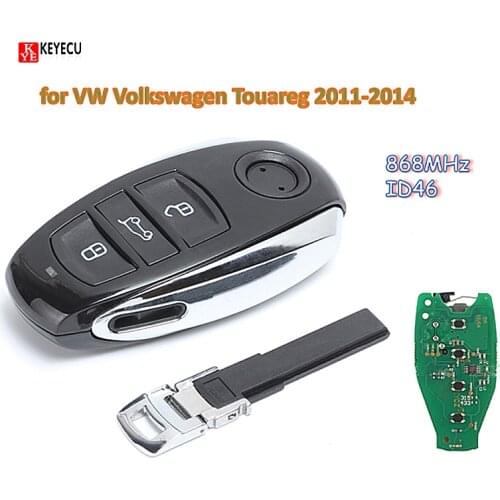 Keyecu Keyless Entry Smart Remote Key Fob 3 Button 868MHz 7953 Chip for Volkswagen Touareg 2011 2012 2013 2014 Year
