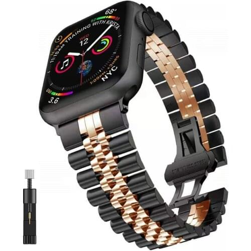 For iwatch band 44mm 40mm series 6 5 4 Stainless Steel Bracelet for apple watch se strap series 3 42mm 38mm men women Wristband