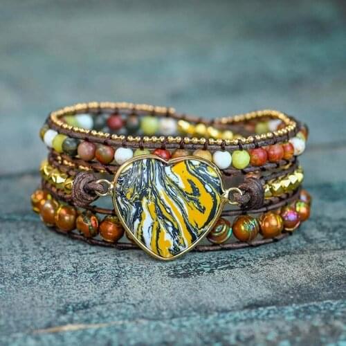 Pink Emperor Stone of Love Bracelets Nautural Stone 3 Layer Wrap Bracelet for Women Luxury Jewelry Charm Bracelets Dropshipping