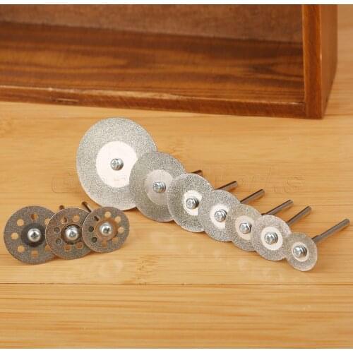 Dophee 1/8" Diamond Saw Cutting Wheel Blades Rotary Tool Set Shank for Dremel Rotary Tool 3.0mm Shank Cut Off Discs 10pcs 22-40