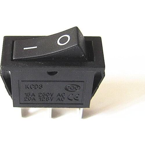 Joying Liang KCD3N Black ON/OFF 3 Foot Power 15A 250V/ 20A 125V Electric Cooker Rocker Switch 5PCS/LOT